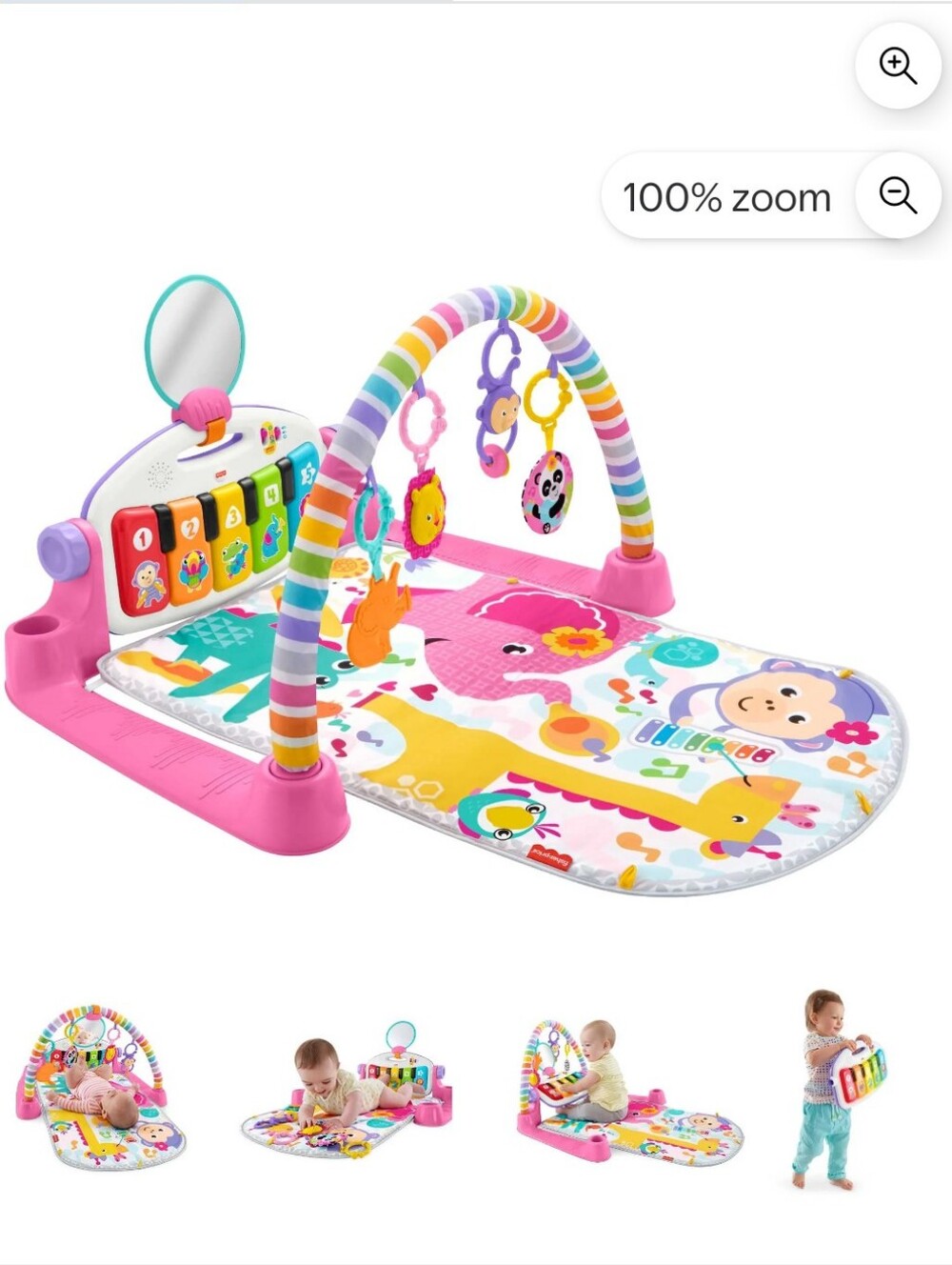 Fisher-Price Deluxe Kick & Play Piano Gym Baby Playmat with Electronic Learning